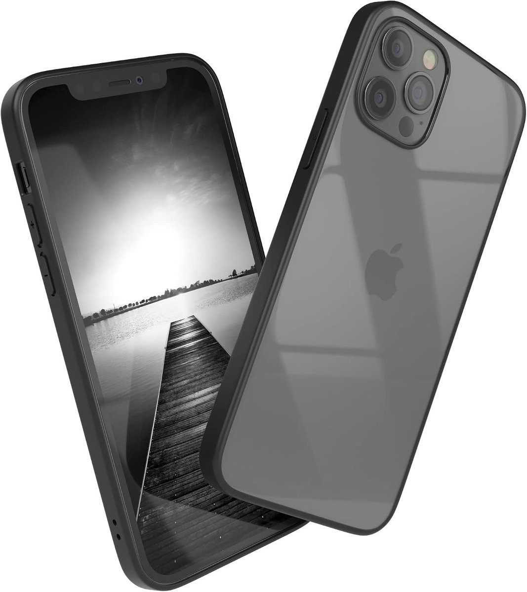 EAZY CASE Clear Hybrid Bumper Case Compatible with iPhone 12/12 Pro, Ultra Impact Protection Case, Shockproof and - ShopVlot