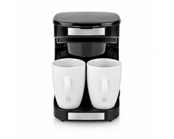 Koffiezetapparaat 2 Kopjes – Compact Filterkoffieapparaat 0,25L – Herbruikbaar Filter – 450W – Zwart
