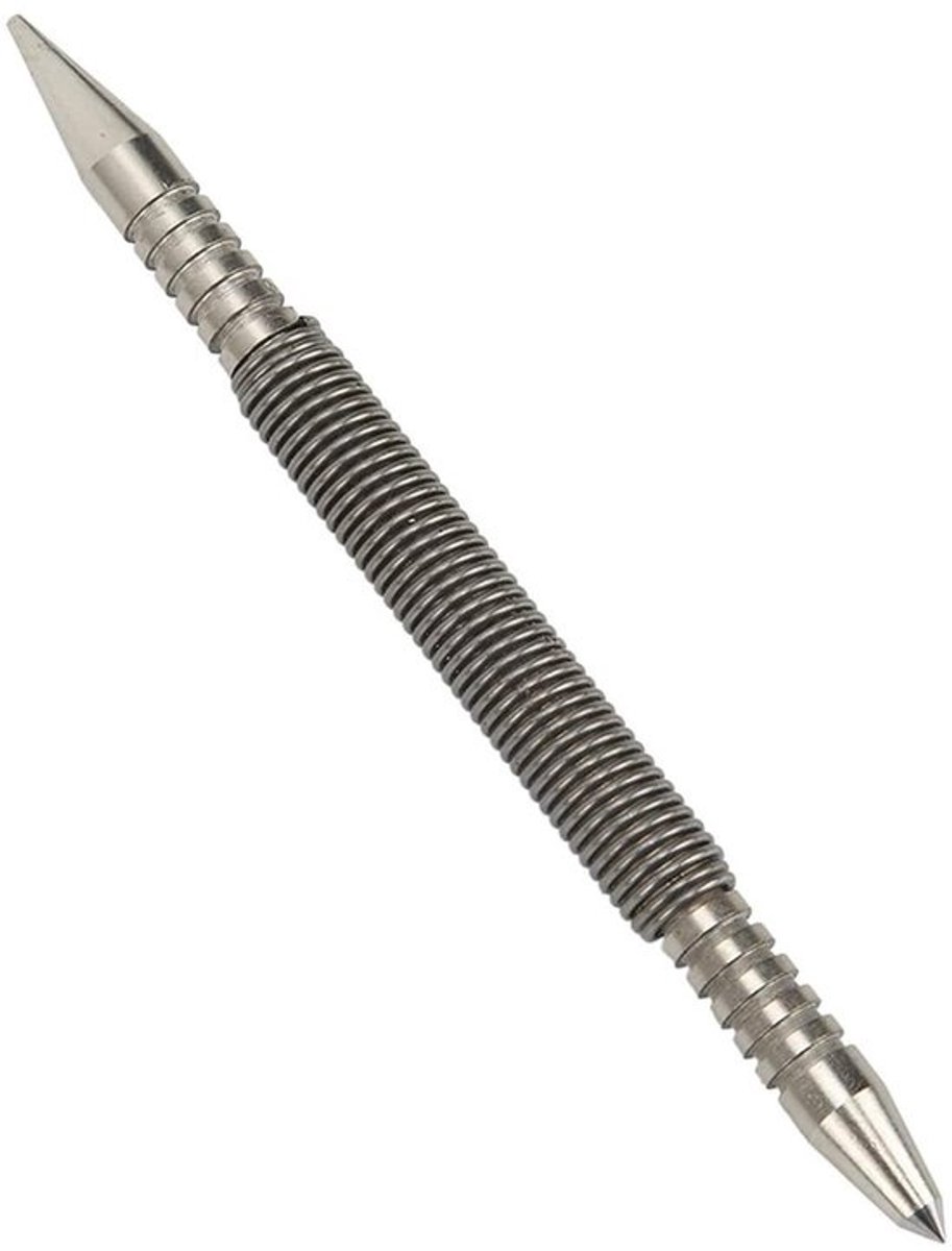 Veerbelaste centerpons met dubbele kop - Voor hout, metaal en glas - Hamerloze prikpons - 3/16 inch en 1/16 inch kopmaat