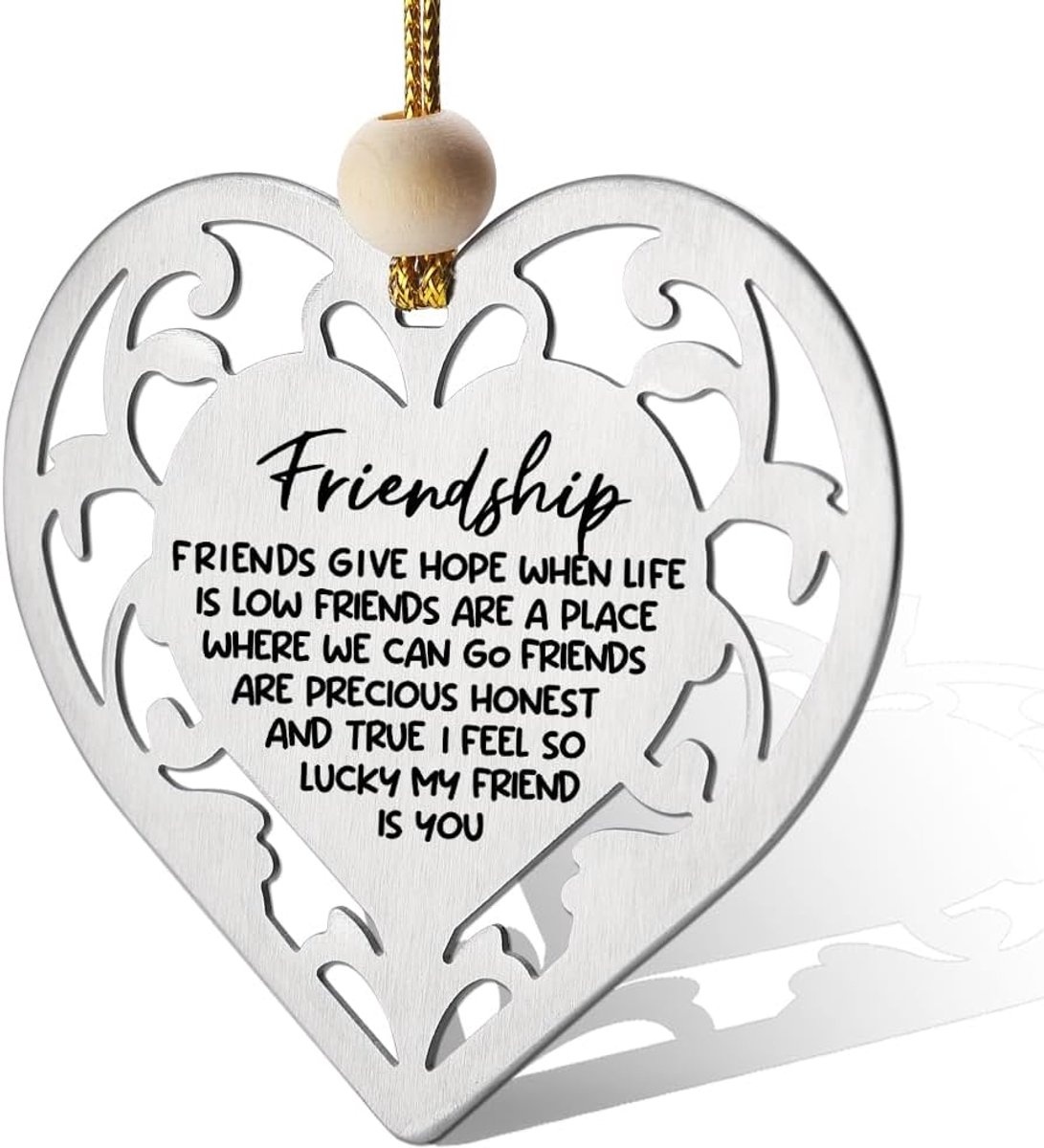 Vriendschapscadeaus voor vrouwen vrienden hart ornament aandenken vriendschap geschenken voor beste vriend vrouwelijke BFF Bestie verjaardag Kerstmis afstuderen vriendschap cadeau voor vrouwen