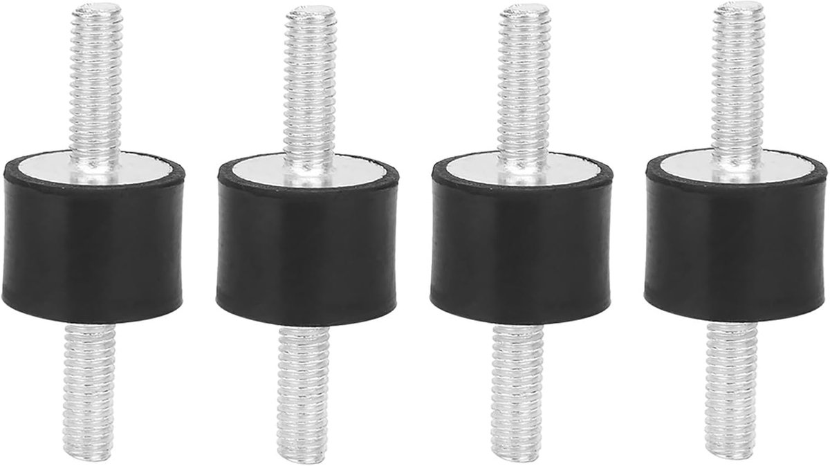 4 Stuks M6 Anti-vibratie-isolator, Rubberen Steunen Mannelijke Anti-vibratie Silentblock Auto-bootspoelen voor Luchtcompressoren, Dieselmotoren, Benzinemotoren, Waterpompen