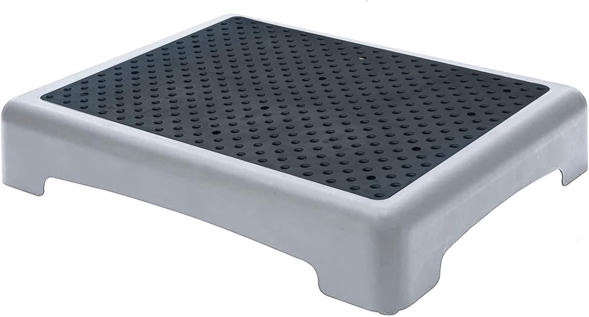 Halftrede, opstapkruk voor binnen en buiten, opstapkruk, klimhulp voor ouderen, douche, badkuip, auto, outdoor, belastbaar tot 220 kg (zwart)