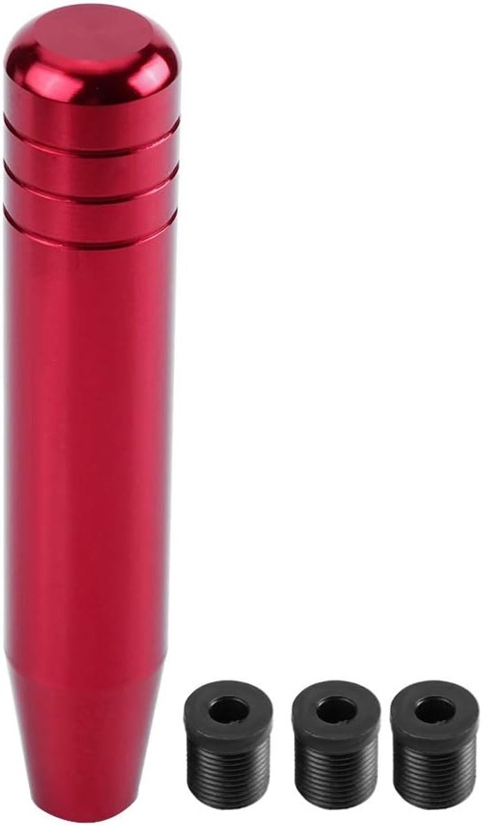 Universele aluminium auto handmatige versnellingspookknop, 18cm hendel schakelhendel(Rood)