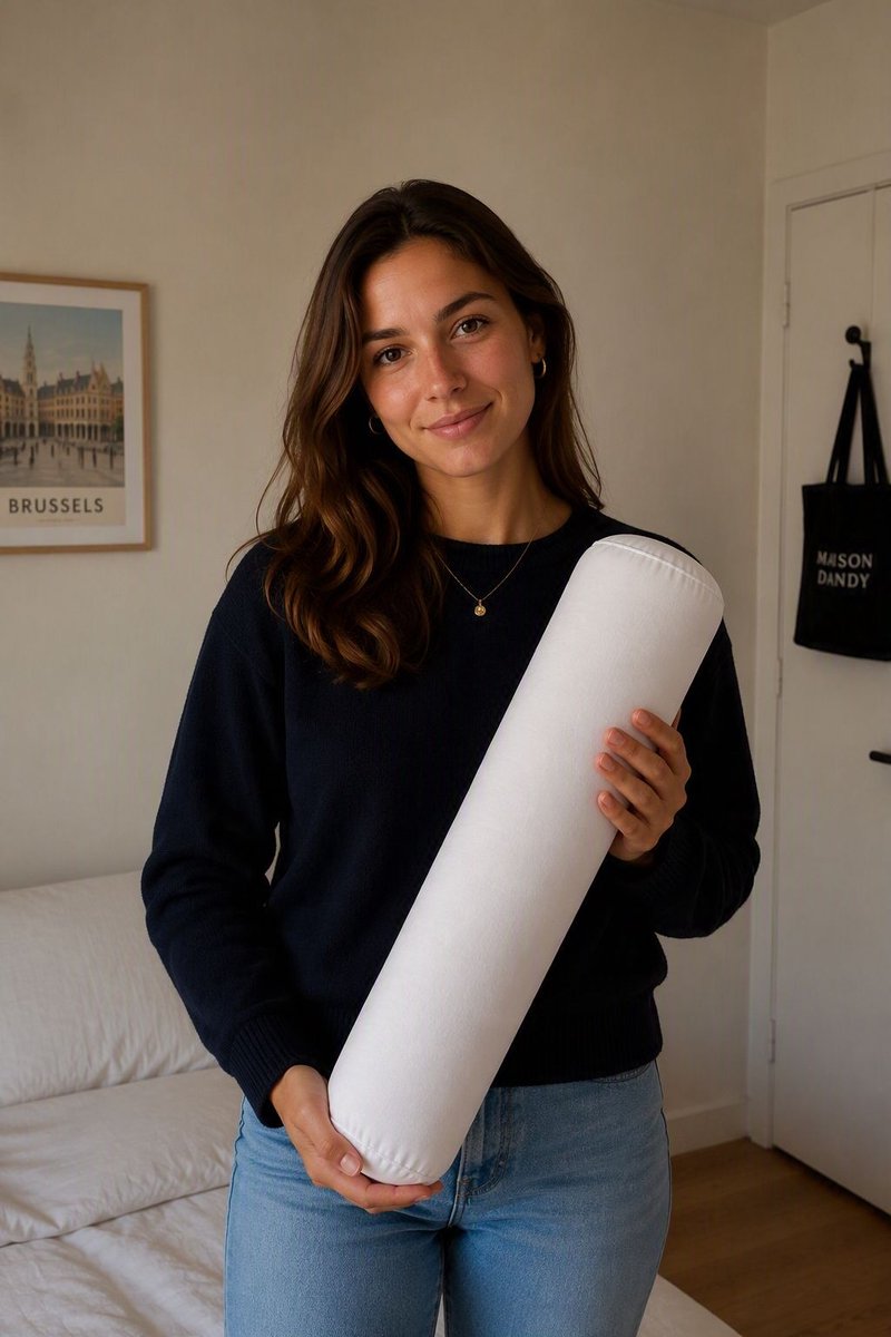 Guling.nl Mini Rolkussen Medium 450gr – Traagschuimvulling – ~45×Ø15-20cm – Ergonomisch Ortho Vital Lichaamskussen voor Rug, Nek, Knieën & Heupen – Drukverlagend & Vormvast – Verlichtend bij Reuma, Artrose & Drukpijn – Voor een Betere Nachtrust