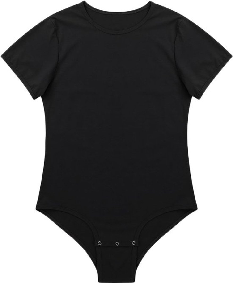 Comfortabele korte mouw herenromper met zwart design - Slaap- en nachtkleding voor ontspanning en casual gebruik