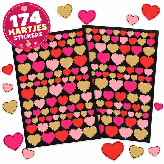 Groot Stickervel Hartjes Stickers – Harten Stickers Goudfolie, Roze en Rood – Knutselen Volwassenen – Kaarten Maken – Knutselen Meisjes – Stickers Meisjes – Stickervel met Hartjes – Stickervellen Meisje – Stickers Volwassenen – Cadeautjes tot 5 euro