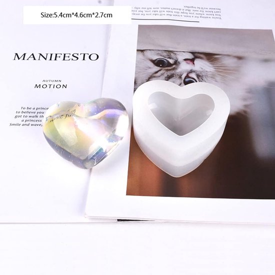 Siliconen vorm 3D hart gietvormen liefde hart epoxyvorm schimmel sieraden gietvorm voor sieraden maken DIY handwerk handgemaakte vaardigheden zeep - 4 stuks klein — afbeelding 4