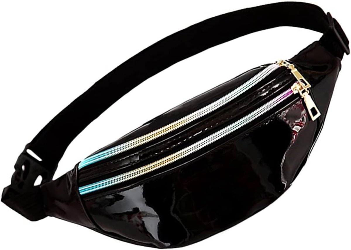 Holografische Heuptas in Metallic Kleur - Waterdichte Sporttas met Verstelbare Band en Ruimte voor Essentials - Perfect voor Reizen, Hardlopen en Feestjes