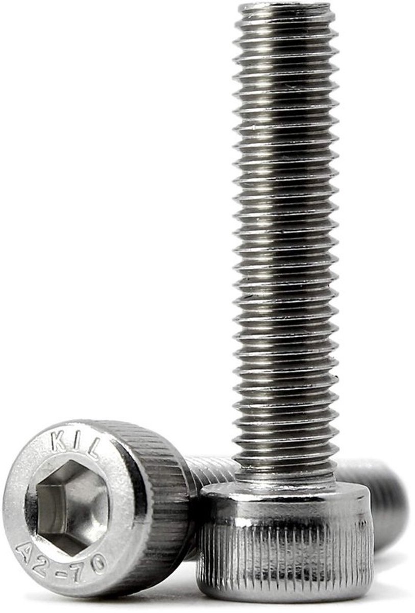 Cilinderschroeven - Binnenzeskantbouten - Voor bevestigingsklussen - 304 roestvrij staal - M5x50 mm - Zilverkleur