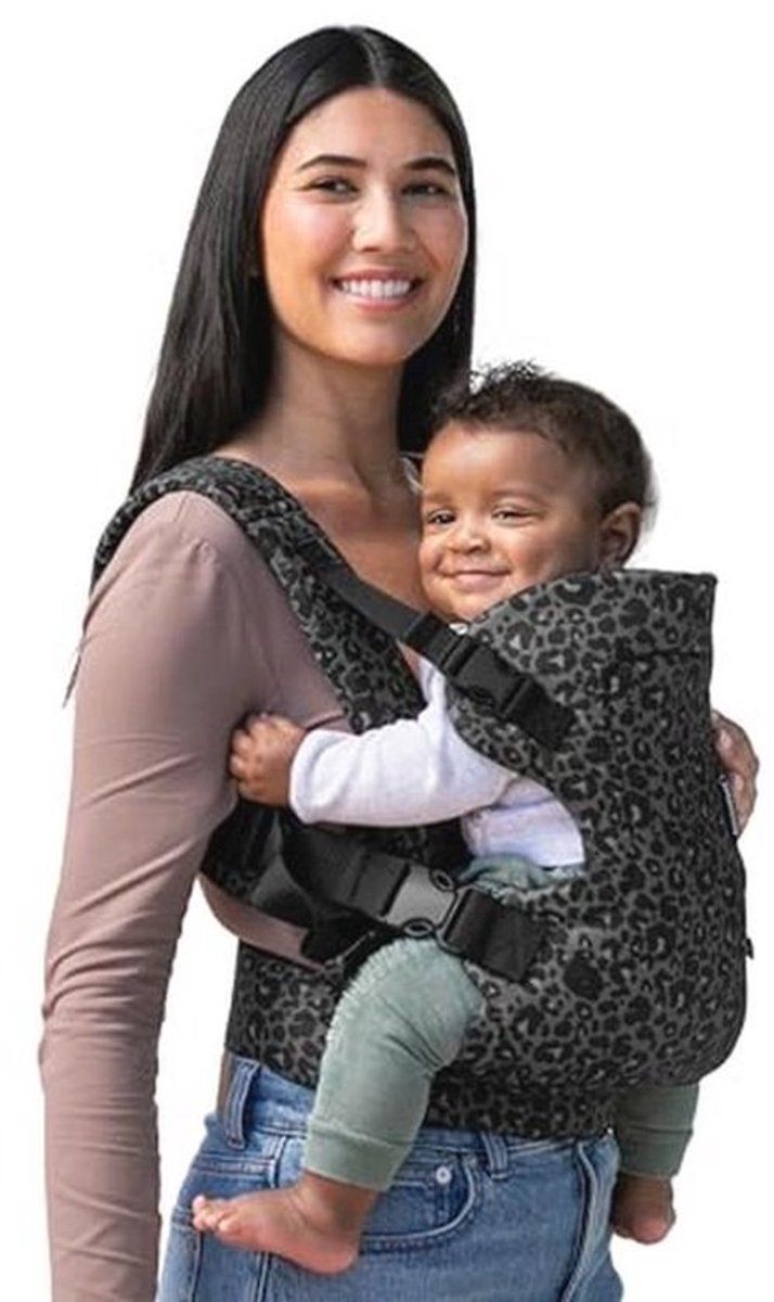Ergonomische 4-in-1 draagzak - voor pasgeborenen en baby's - met 4 draagposities - Grijze luipaard