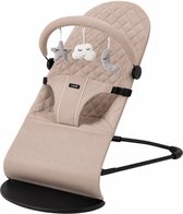 Laavir® Baby Wipstoel Beige | Extra Compact Opvouwbaar | Verstelbare Rugleuning | Inclusief Speelboog met Speeltjes | Inklapbaar & Draagbaar | Veiligheidsgordel | Vanaf 0 Maanden