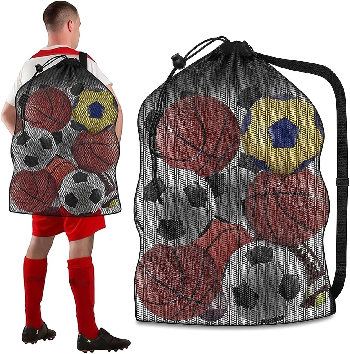 Balnet groot 101,6 x 76,2 cm - robuust mesh - ideaal voor training - voor voetbal en basketbal - ShopVlot