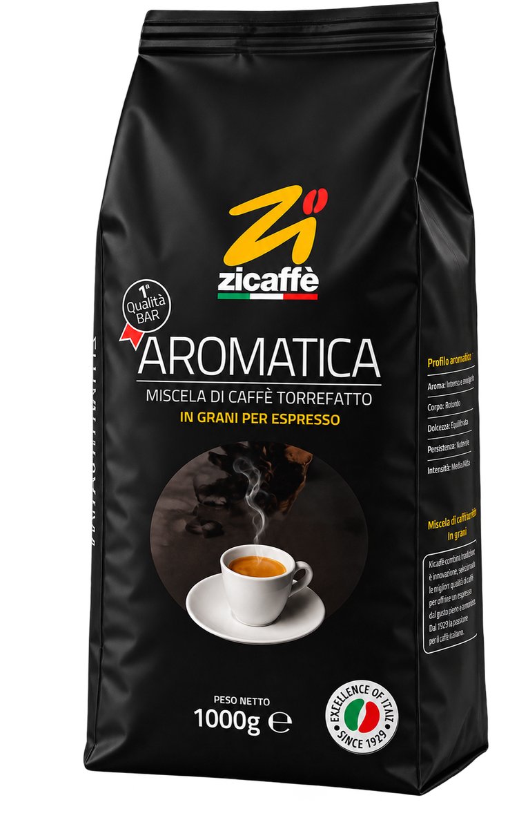 Zicaffè Aromatica Koffiebonen - Siciliaanse espresso - 1 kg - Koffie Blend van Robusta en Arabica Bonen
