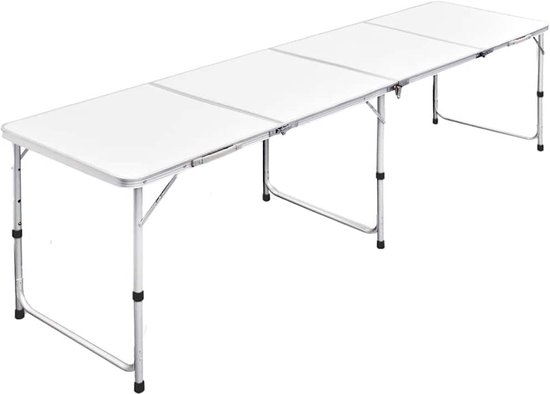 vidaXL - Campingtafel - inklapbaar - en - verstelbaar - 240x60 - cm - aluminium van Merkloos — afbeelding 3