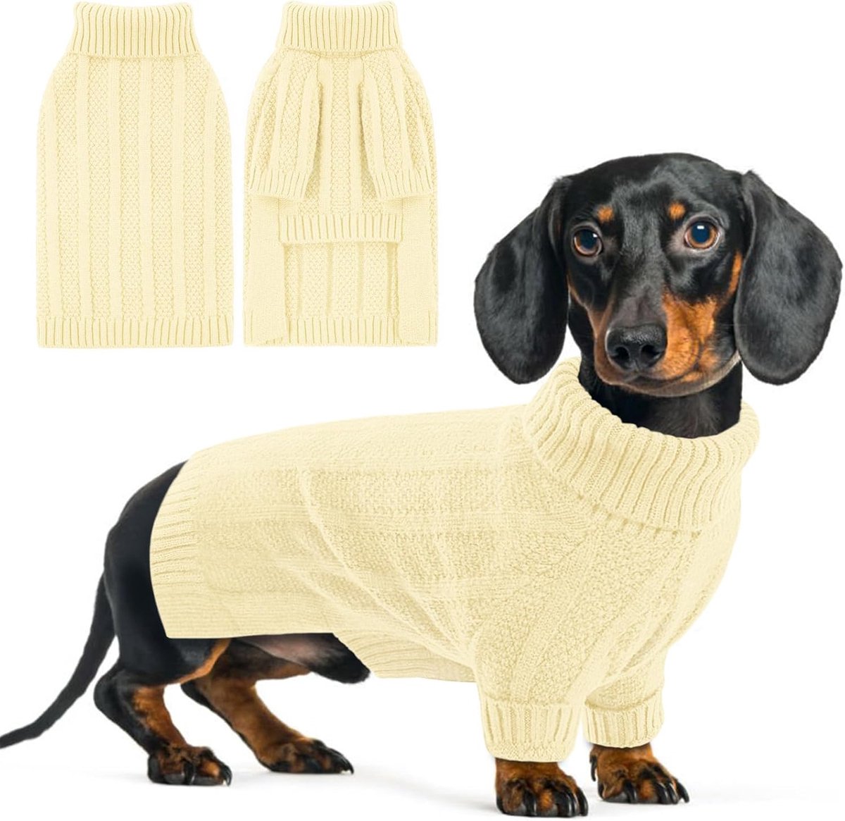 Hondentrui, XS, knusse en rekbare puppytrui voor kleine puppy's, chihuahua, theekopje, katten (lichtabrikoos, XS)