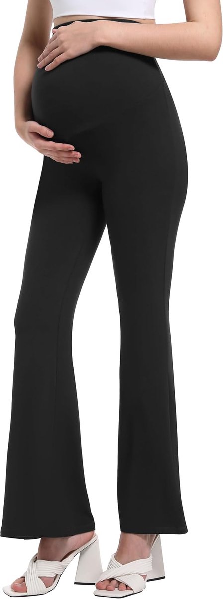 Zwangerschapslegging voor dames, zwangerschapsbroek, leggings, moederschap, yogabroek, ondoorzichtig, stretch, bootcut over de buik, zwangerschapsbroek, broek voor werk, lounge, sportbroek