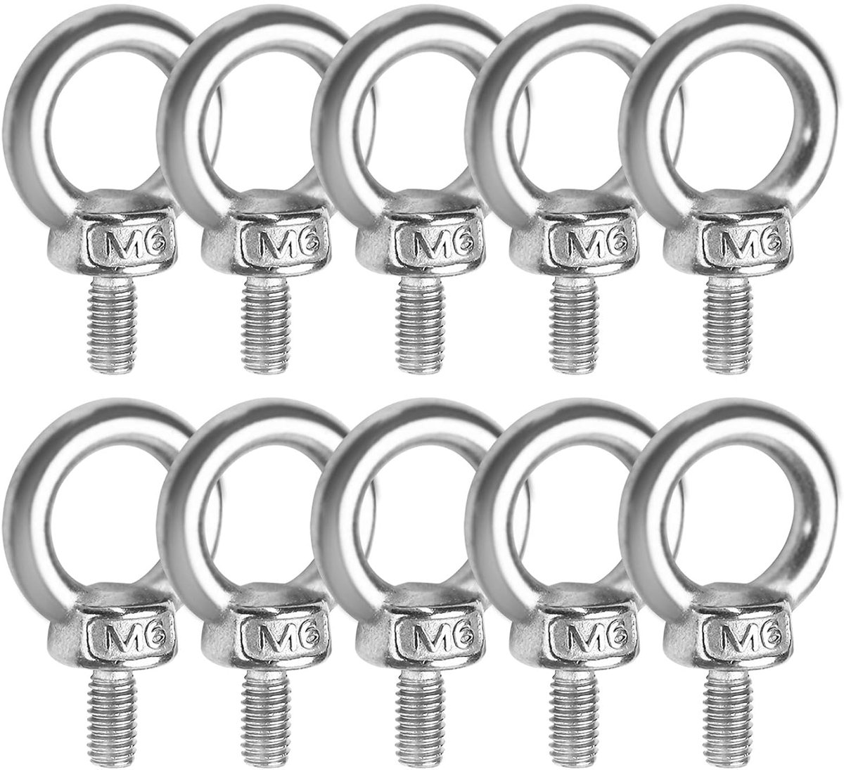 Opheffende oogbout 10 stuks, JatilEr 304 roestvrij staal hijsring oogbouten hardware oogmoer, ringvorm oogbouten buitendraad ringschroef voor wonen tillen en verschillende technische hefapparatuur
