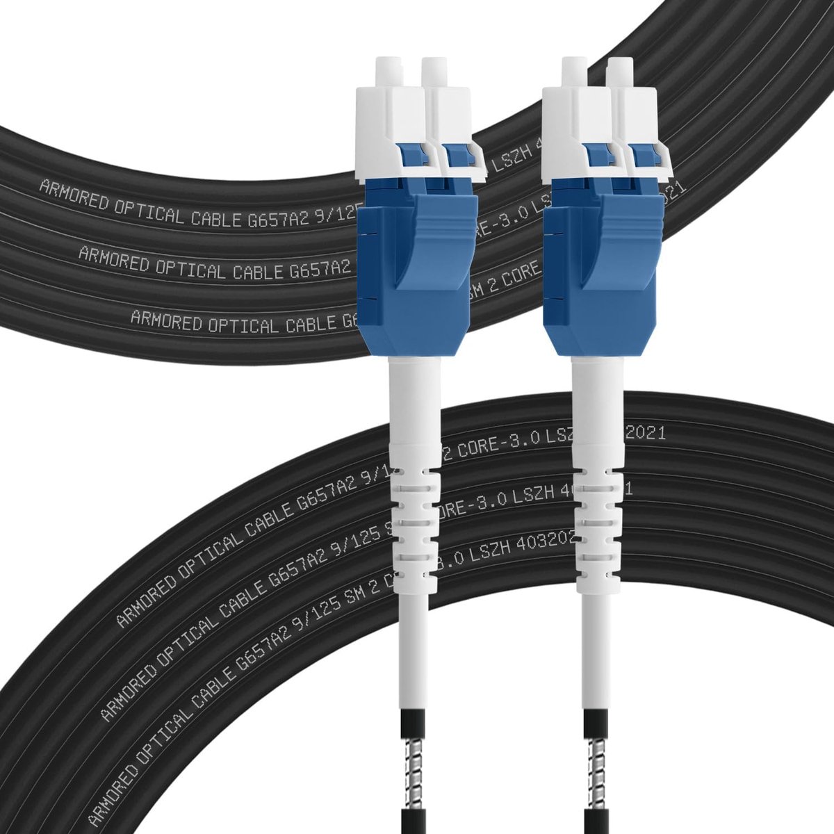 40m OS2 LWL singlemode glasvezel patchkabel LC/UPC naar LC/UPC, 10GB gepantserde glasvezelkabel Outdoor Uniboot, duplex 9/125um (10m-100m) 3mm LSZH