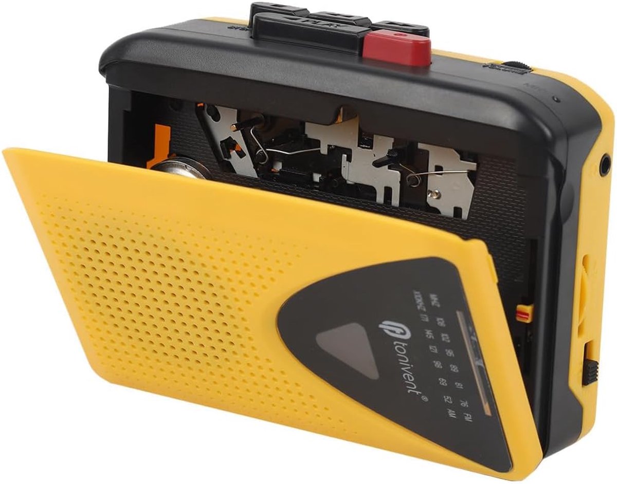 Retro Bluetooth Cassette Player & Recorder Portable with AM/FM Radio, Built-in Speaker, Microphone and Headphone Jack - ShopVlot