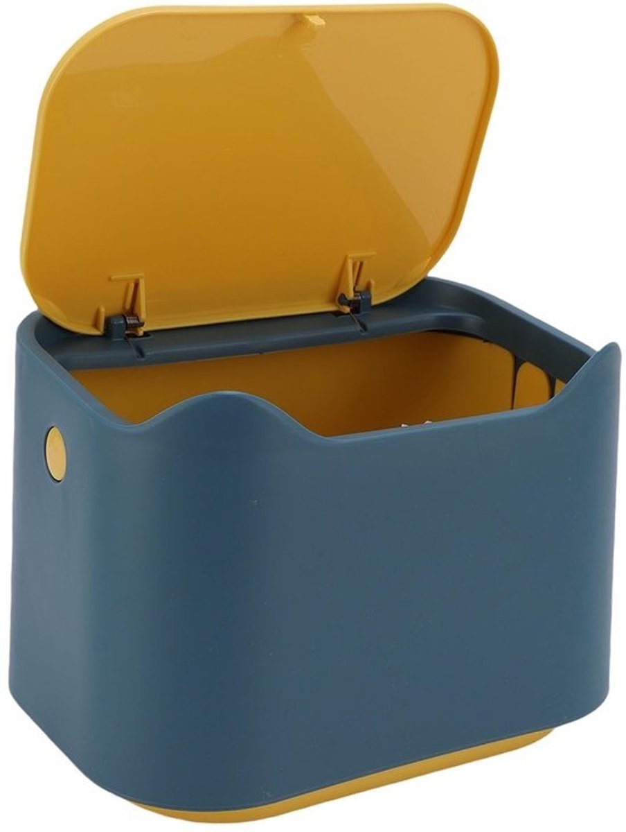 Dailygoods compacte prullenbak - 7,09 x 4,92 x 5,12 inch - Luchtdicht - Duurzaam PP - Veilig voor huisdieren - Afvalbak voor kattenbakken - Ruimtebesparend ontwerp