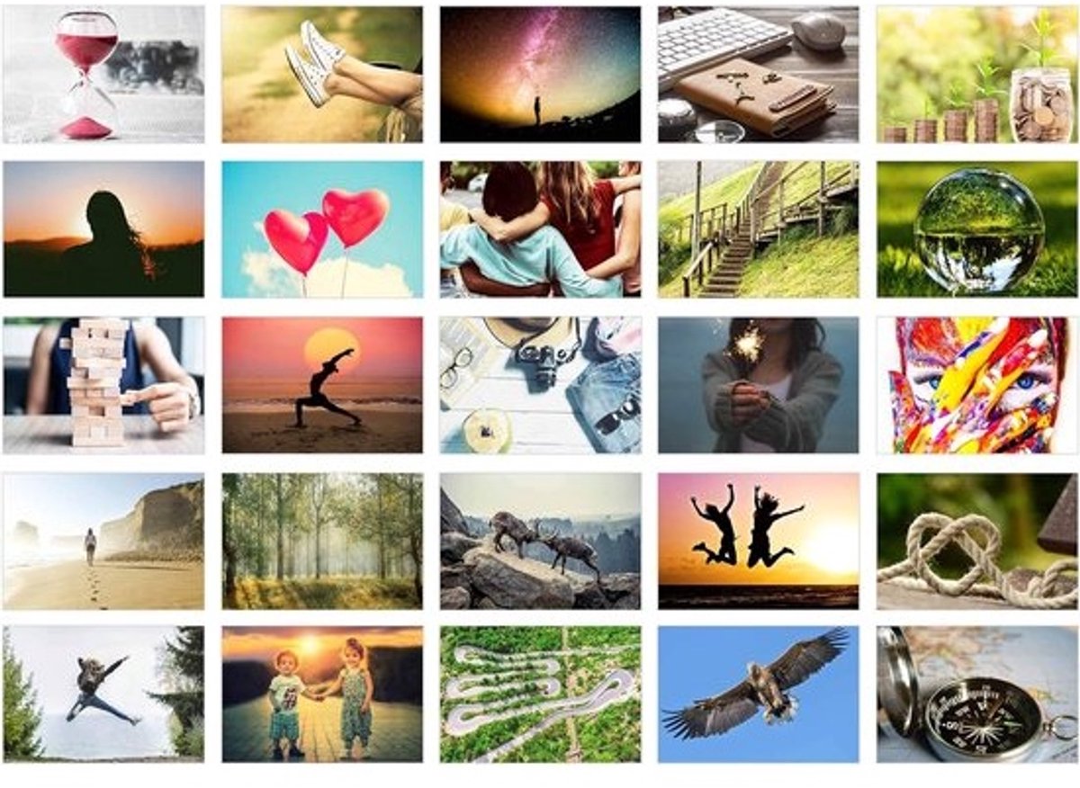 Set van 25 verschillende motivatiekaarten voor communicatie, training en coaching