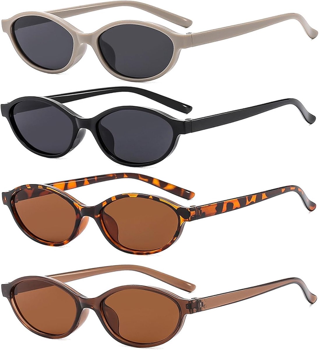 Retro zonnebril smal - ovale vintage stijl - UV400 bescherming - trendy look voor dames en heren - ShopVlot