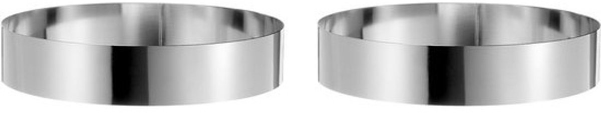Dailygoods - QUARKZMAN 2 stuks roestvrijstalen taartringen - 25 cm ronde taartvorm met spiegelcoating - Voor de keuken, thuis, levensmiddelen en kaas maken, zilver