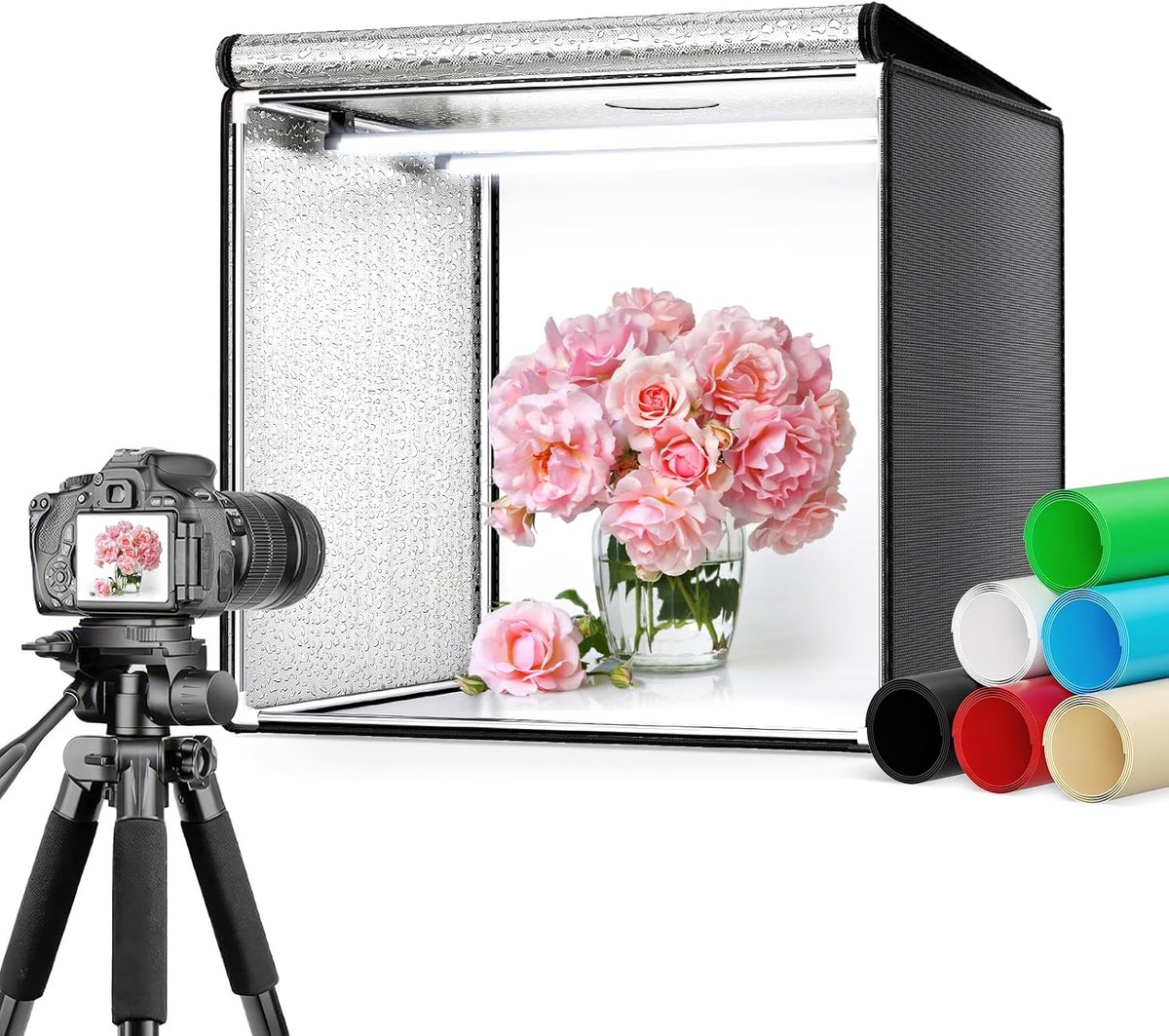 Studio Light Box 50 cm - Vouwbare Fotobox - Inclusief Lichtdiffusor - Voor professionele productfotografie - ShopVlot