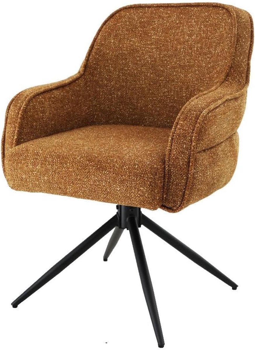 Fauteuil Loisa rollback - mosterdgeel - retro design - perfect voor elke woonkamer - m-winkel