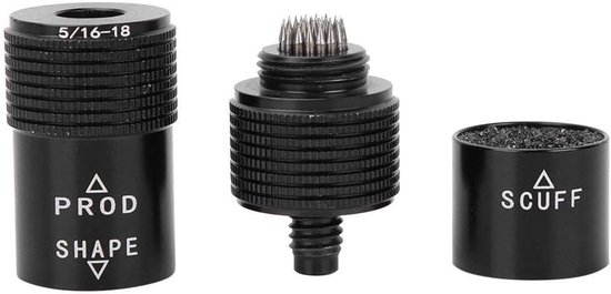 Cue Tip 4 in 1 Tool - Biljart Tip Shaper - Snooker Tip Drukvorm - Aluminium Accessoire - Diameter 23 mm - Hoogte 70 mm - Biljarttool — afbeelding 2
