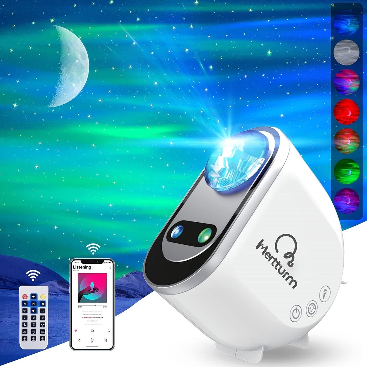 Slimme Sterrenprojector met 3D Galaxy Effect, Bluetooth Speaker en Timer - Nachtlamp voor Kinderen en Sfeervolle Kamers, Perfect als Verjaardagscadeau
