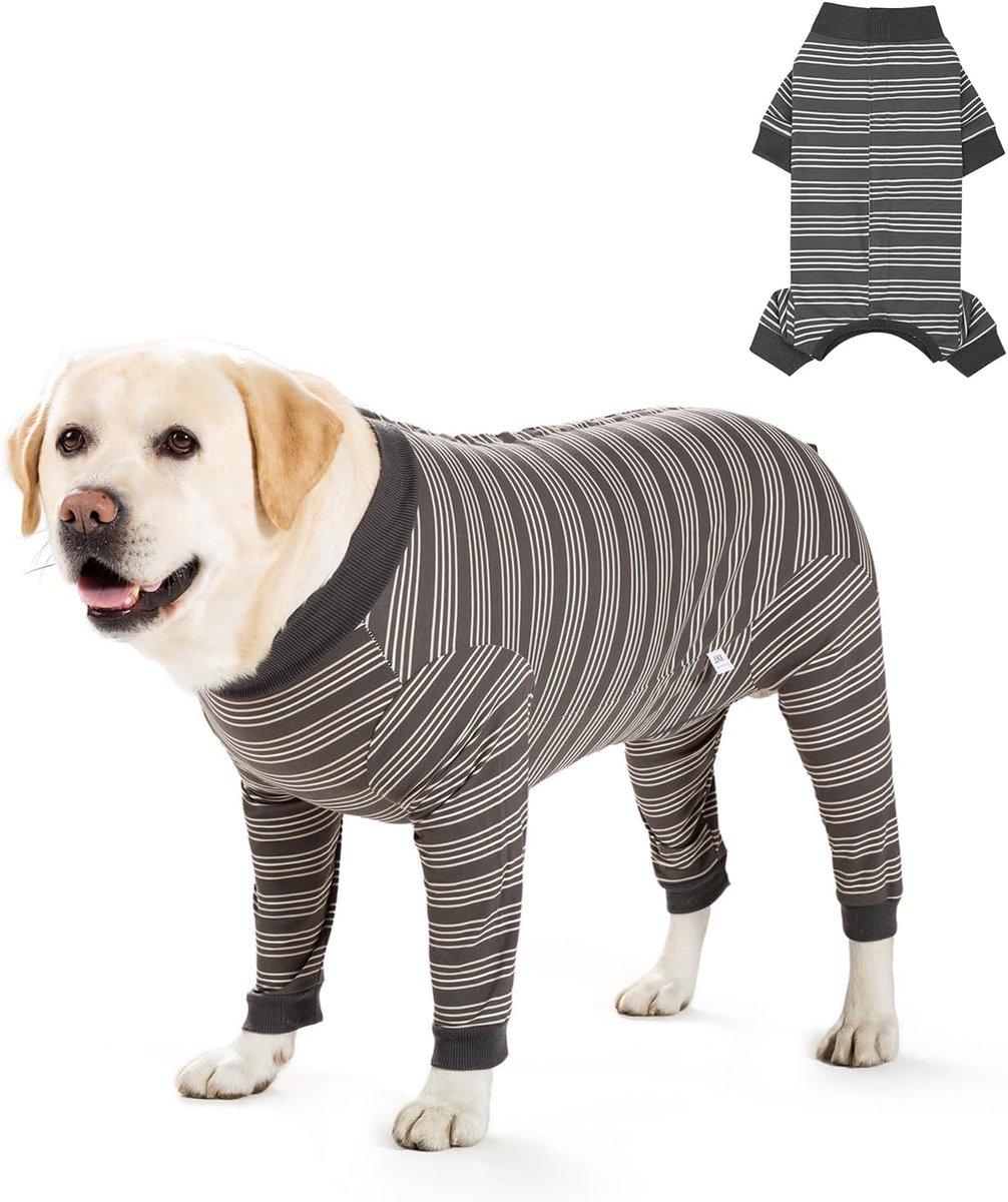 Herstelpak Voor Honden na Operatie, Hondenbody na Op Anti-Likken Onesie, Verstelbaar Lichaamspak, Lange Mouwen Ademend, Postoperatief Voor Kleine, Middelgrote Honden (Grijs, XXL)