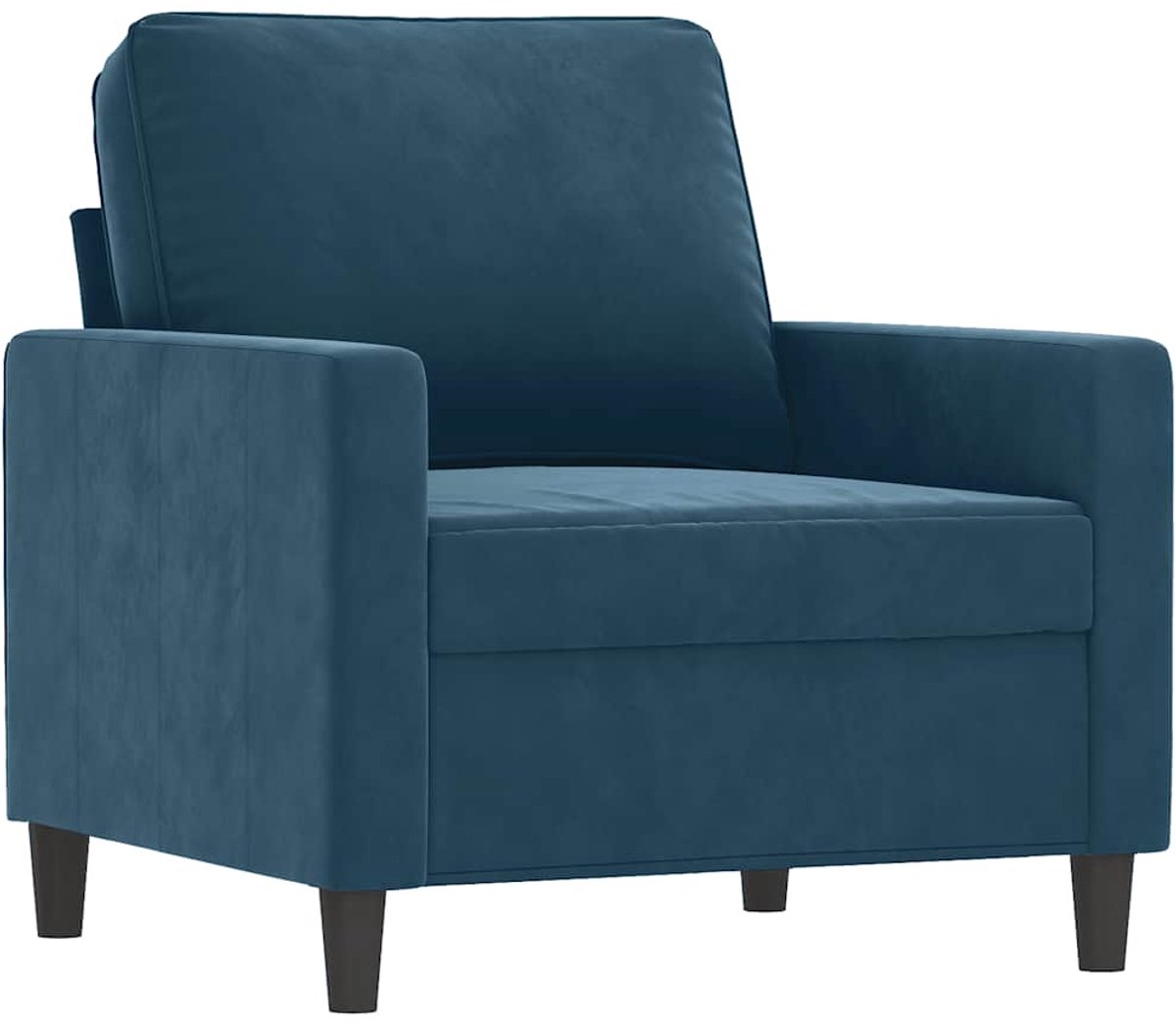 vidaXL Fauteuil - 60 - cm - fluweel - blauw