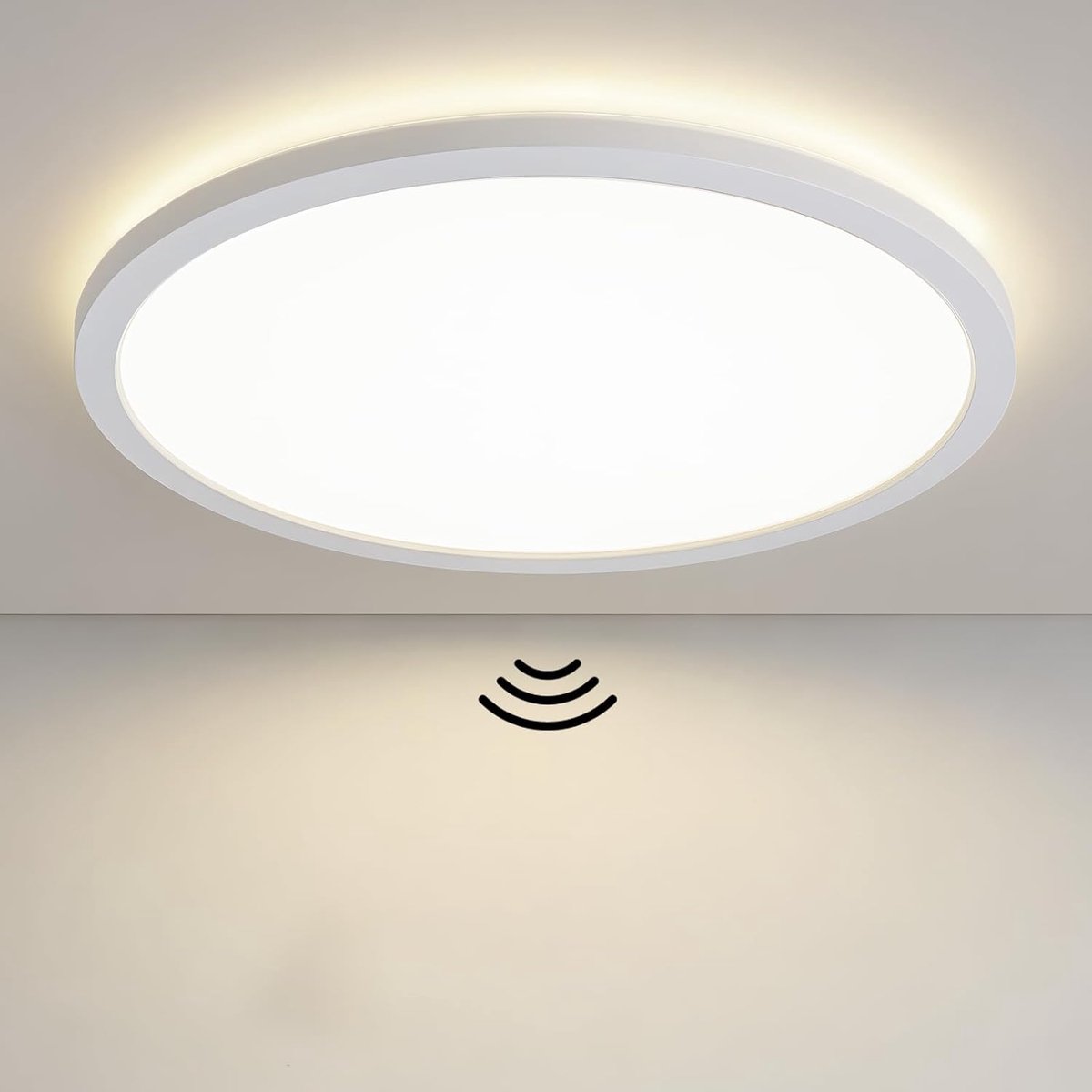 Led-plafondlamp met bewegingsmelder, 18 W, 1927 lm, 4000 K, Ø 30 cm | Radar-bewegingsmelder en schemeringssensor, 120° detectiehoek, voor hal, badkamer, trappenhuis, garage, rond