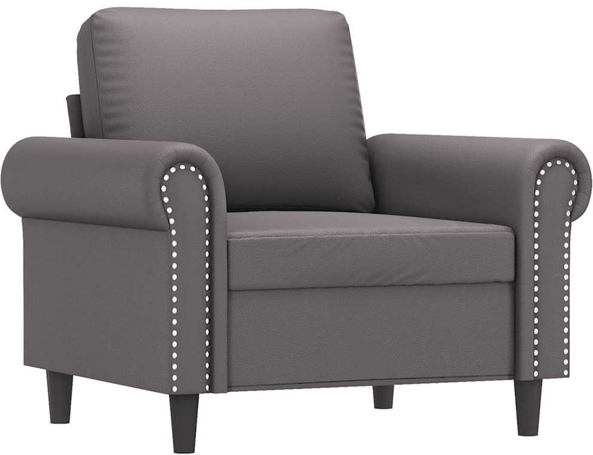 vidaXL Fauteuil - 60 - cm - kunstleer - grijs