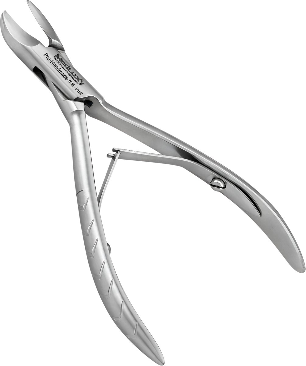 MEDLUXY Nageltang voor Risicovoeten – Afgeronde Punten – Hol Gebogen Snijvlak – 13 cm – RVS