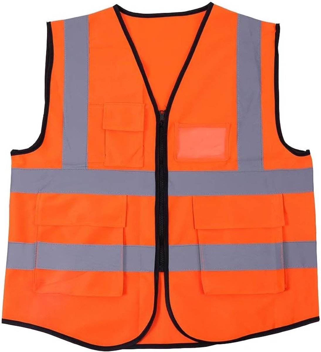 Reflecterend Vest, Veiligheidsvest, Reflecterend Vest Gebreid Mesh-materiaal Voor Bouwvakkers Op de Bouwplaats, Loophulpmiddel (oranje)