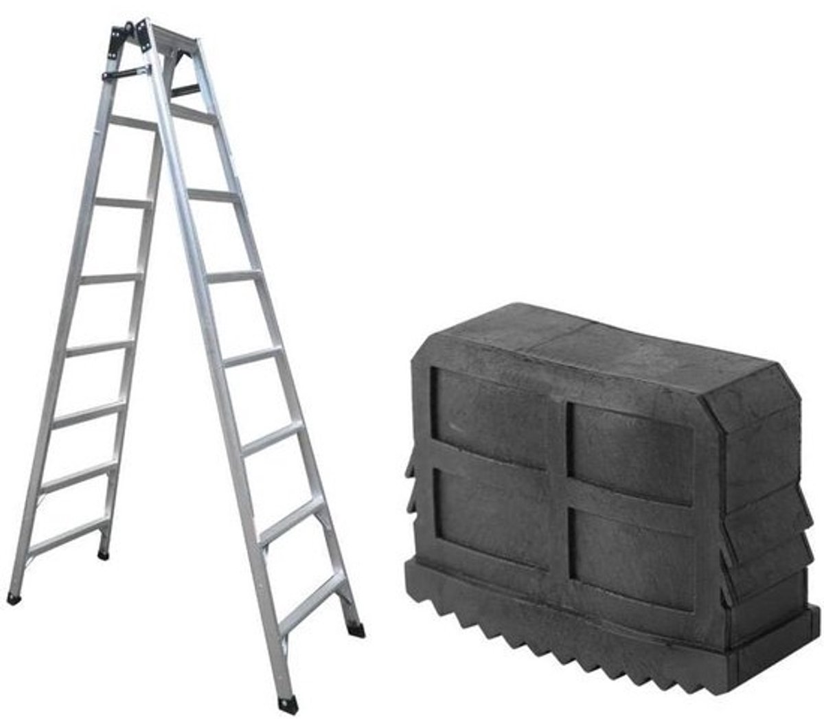 Set van 2 rubberen reservevoeten - voor trappen en ladders - zwart, multifunctioneel