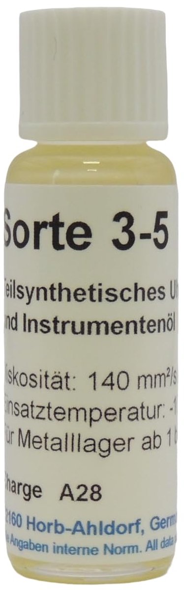3-5 Semi-synthetische horloge- en precisie-mechanische olie voor tandwielen, lagers, klokveren. Uitstekende smeerkracht voor wekkers, slingers (3,5 ml)