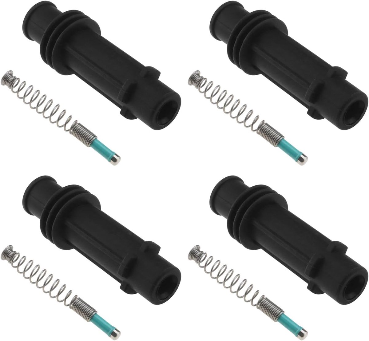 Store 4-delige bobine rubberen huls reparatieset Bobine dekselveer Ontstekingsmodule bobinepakket Compatibel met Adam, Astra J, Corsa D/E 95514599