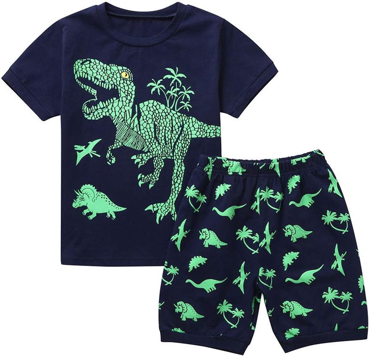 2-delige set voor jongens, katoen, T-shirt, shorts, casual, kinderen, 3-8 jaar, ademend, licht, A50