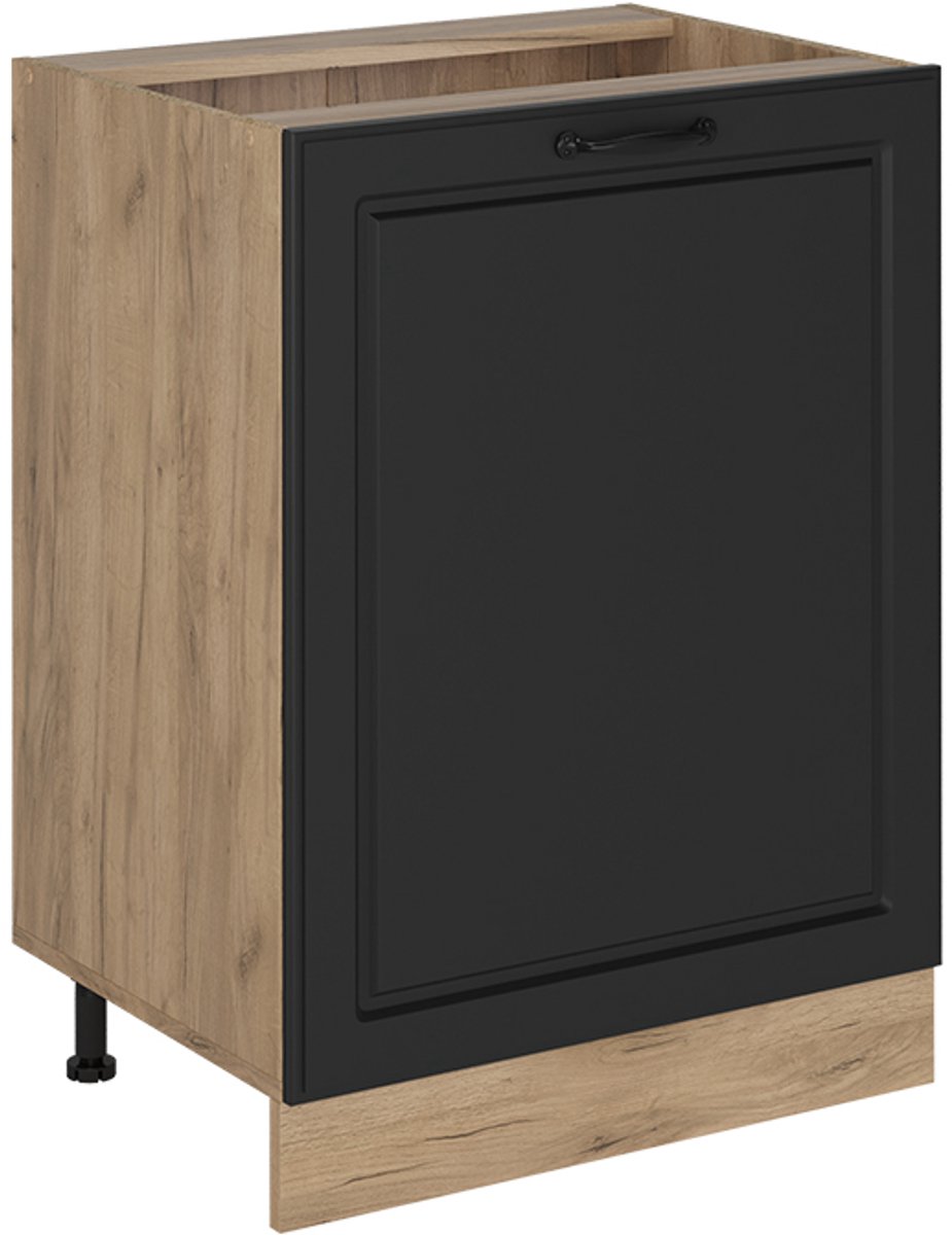 Vicco Keukenonderkast R-Line, Antraciet landelijk/Goudkleurig Eiken, 60 cm met 1 deur zonder werkblad
