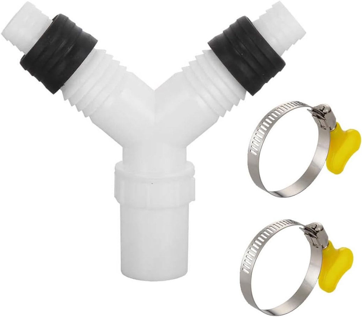 Afvoeraansluitadapter wasmachine - dubbele aansluiting - plastic draadverbinding - voor efficiënte afvoer - ShopVlot