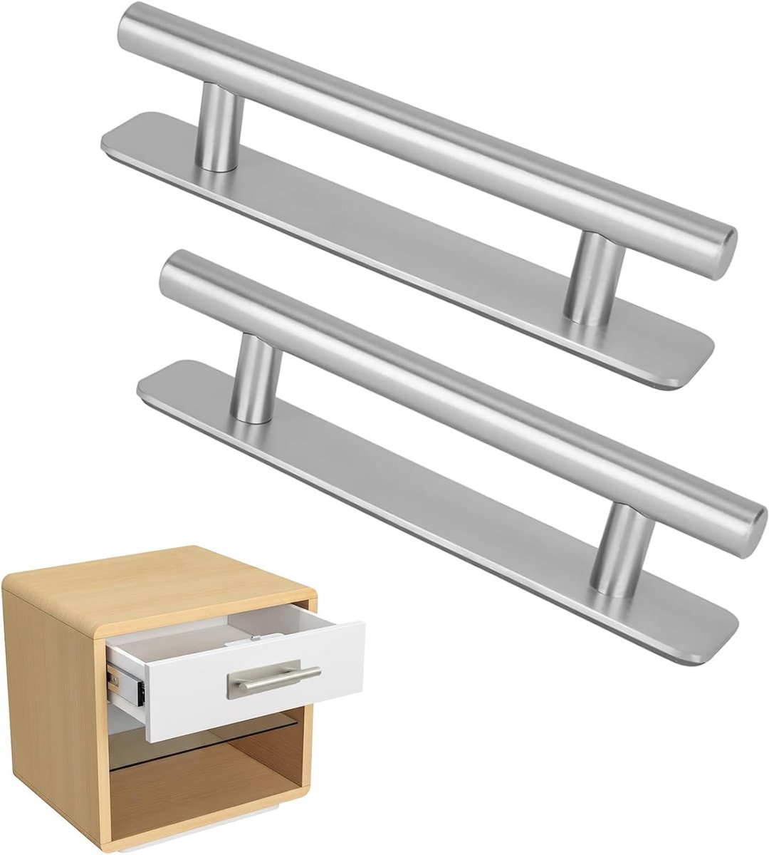Furniture Handles Self-Adhesive 150 mm Stainless Steel Cabinet Handles No Drilling Universal Door Handles for Kitchen - ShopVlot