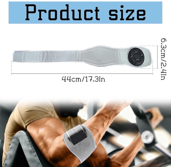 Elastische elleboogbandage voor epicondylitis, compressie en ondersteuning bij fitness, tennis en bodybuilding voor mannen en vrouwen (Grijs) — afbeelding 5