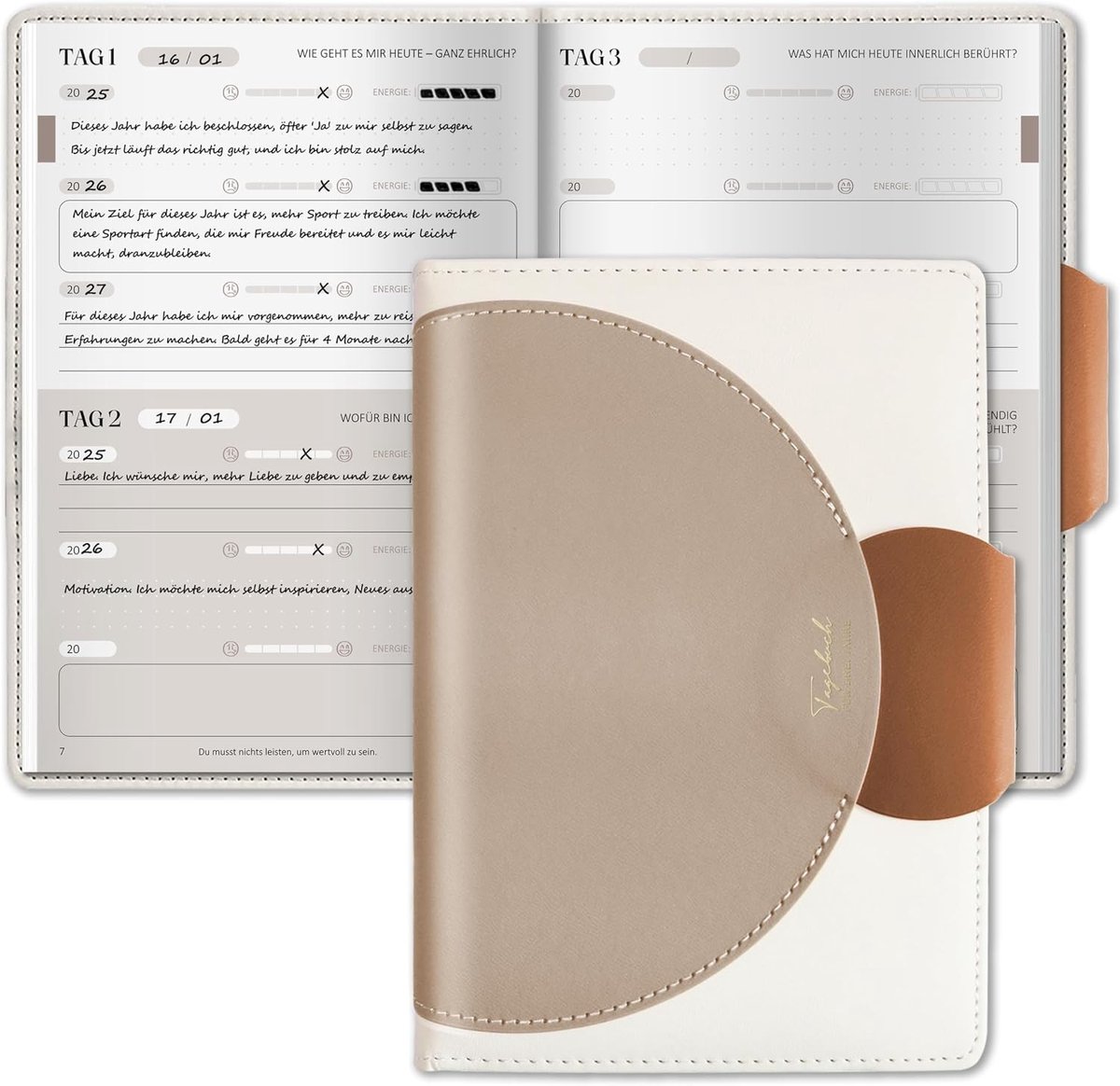 3-Jarig Dagboek in Bruin, Perfect voor Persoonlijke Reflectie, Notities en Herinneringen
