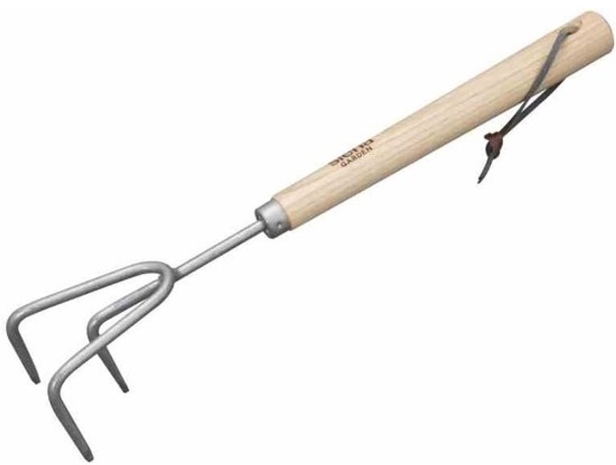 Tuin cultivator - Bodemverluchter en schoffel - Voor plantenbakken - Met verlengde steel - 40 x 9 x 7 cm - Roestvrij staal
