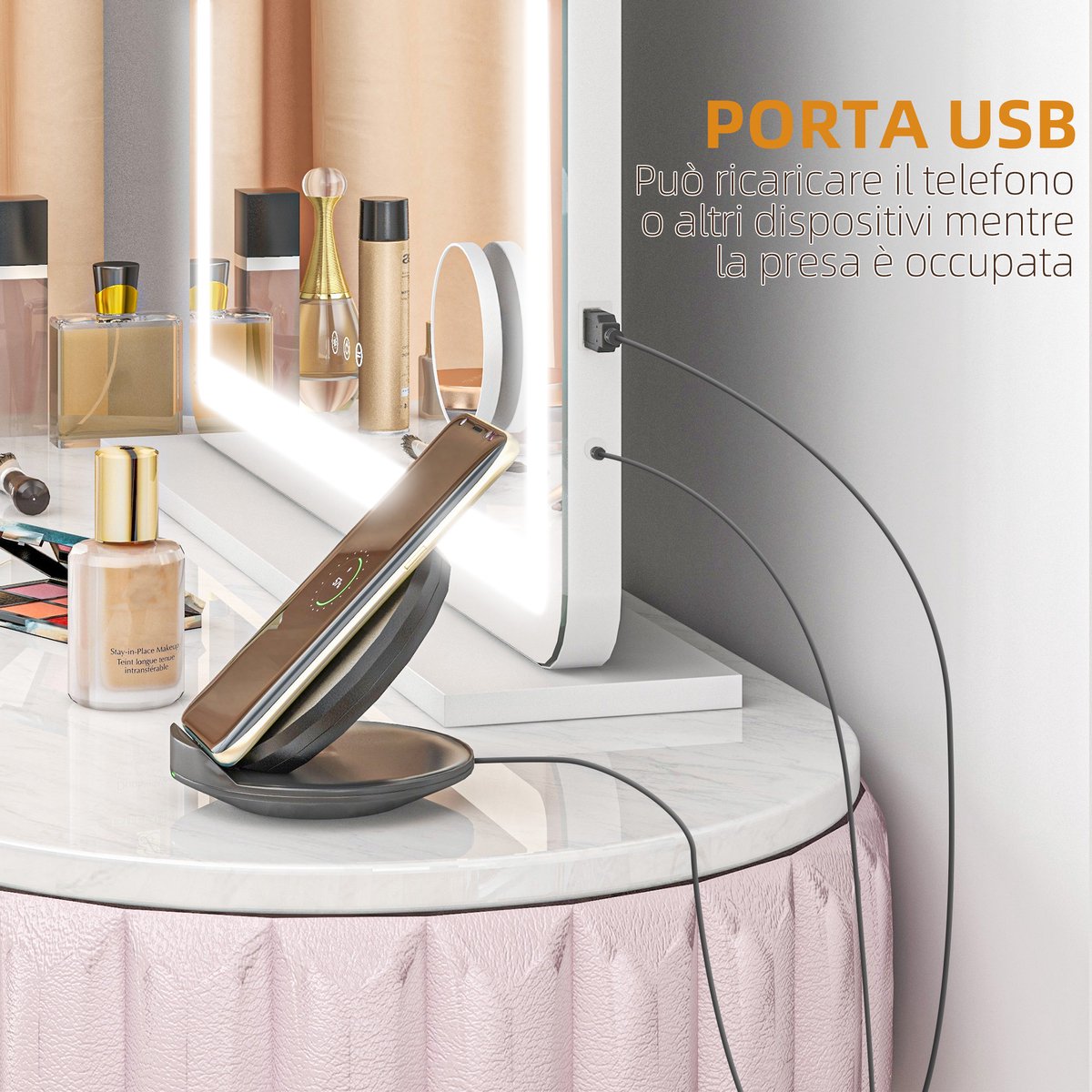 Make-up koffer - met spiegel en organizer, met uitneembare vakken, zwart