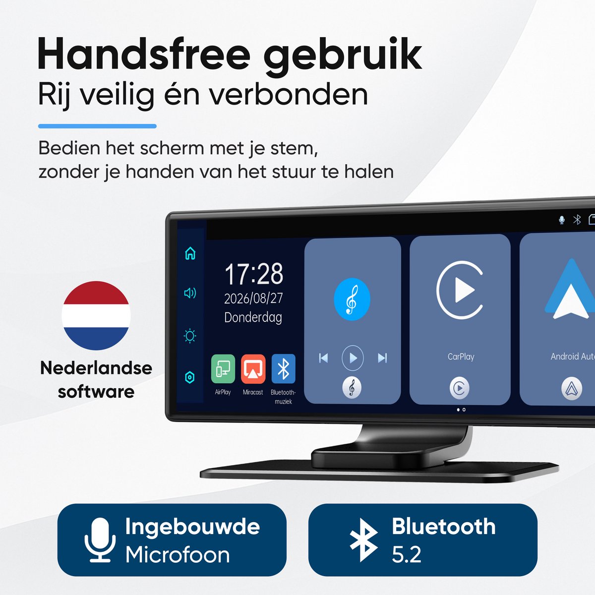 CarMe CarPlay Scherm PRO 10 Inch - Premium Design - Apple CarPlay & Android Auto (Draadloos) - Touchscreen - Navigatiesysteem auto - Android Auto scherm — cadeau in Gadgets - foto 6