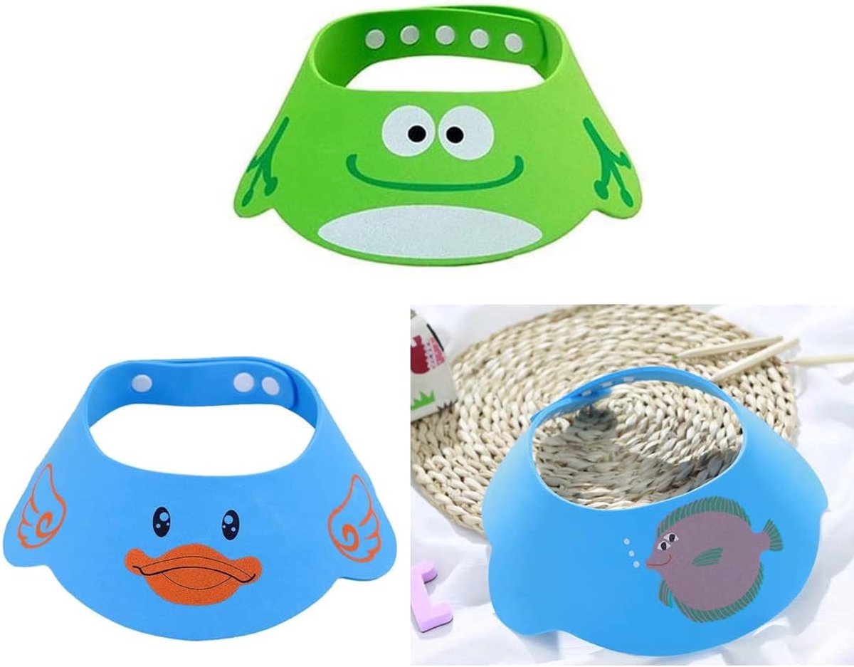 Baby Shower Cap, 3 Pieces, Adjustable Baby Shower Cap for Kids, Waterproof Protection, Swimming Caps, Shower Visor - ShopVlot